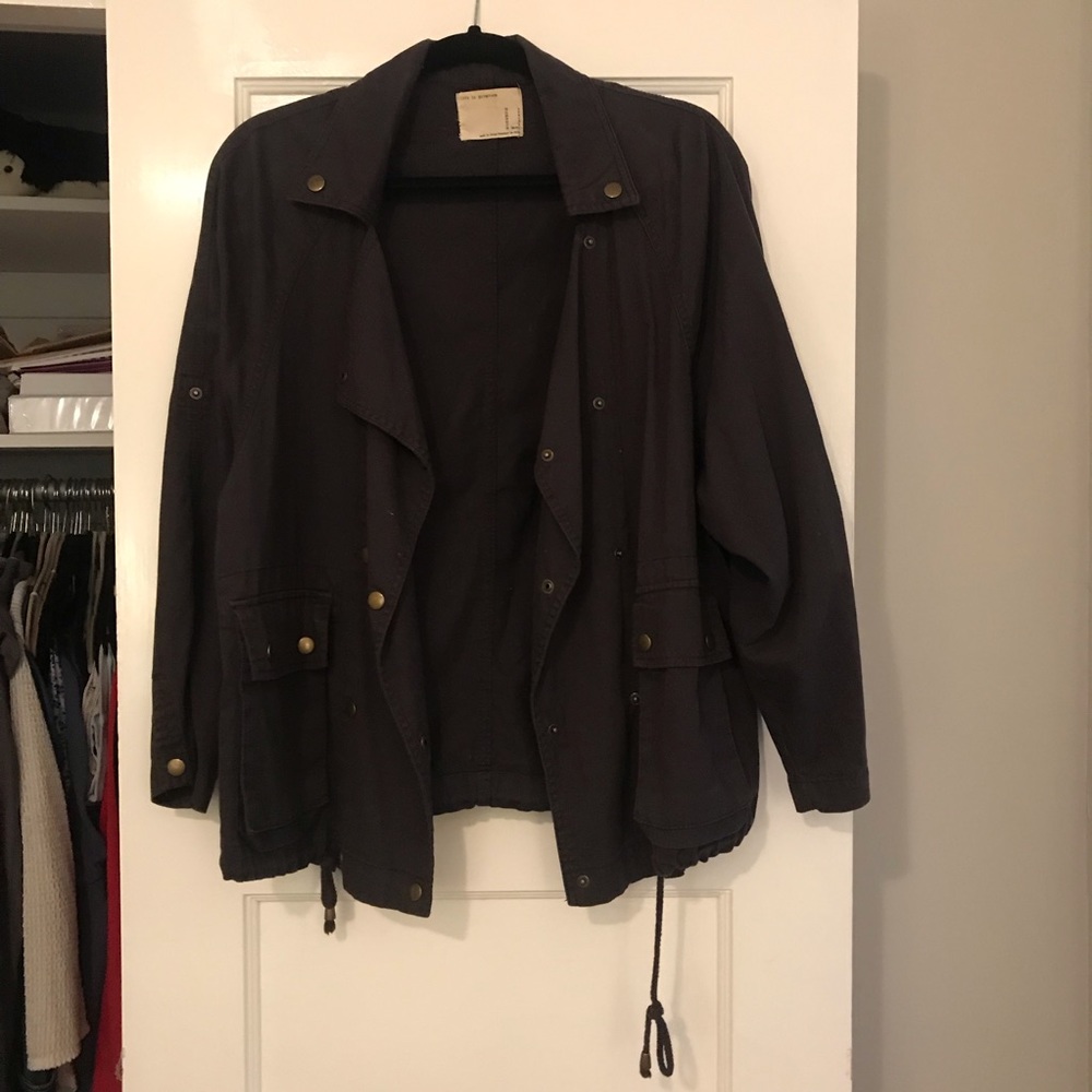 dark navy/gray light weight jacket